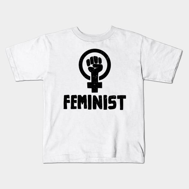 Raised Fist Feminist Shirt Kids T-Shirt by FeministShirts